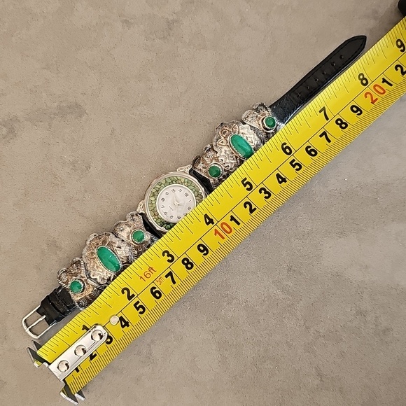 Vintage Western Gemstone Concho Watch Bracelet - Picture 10 of 17